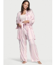 Атласна Піжама в Смужку Victoria's Secret Long PJ Set, Brand Stripe