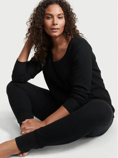 Термо піжама Victoria's Secret Thermal Long Pyjama Set, колір чорний