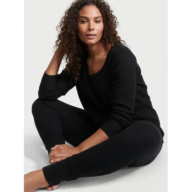Термо піжама Victoria's Secret Thermal Long Pyjama Set, колір чорний