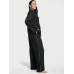 Піжама Сатин Victoria's Secret Long PJ Set, Black Logo