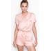 Піжама Victoria's Secret Satin Button-front Romper, Pink