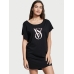 Нічна Сорочка Victoria's Secret Lightweight Cotton Dolman Sleepshirt, Чорна