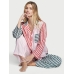 Піжама Victoria's Secret Flannel Long PJ Set, Різнокольорова смужка