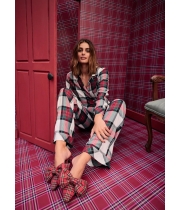 Піжама Victoria's Secret Flannel Long PJ Set, Різнокольорова Клітина