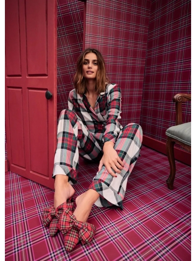 Піжама Victoria's Secret Flannel Long PJ Set, Різнокольорова Клітина