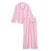 Піжама Victoria's Secret Flannel Long PJ Set, Рожева смужка