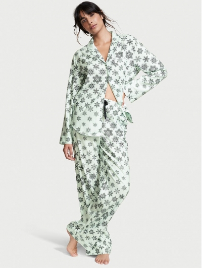Піжама Victoria's Secret Flannel Long PJ Set, Lacey Snowflake