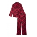 Атласна Піжама Victoria's Secret Long PJ Set, Червона клітинка
