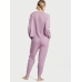Піжама Victoria’s Secret Glow Waffle Henley And Jogger Set, Фіолетовий