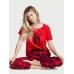 Піжама Victoria’s Secret Flannel Tee-jama Set, Lipstick Red Plaid