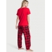 Піжама Victoria’s Secret Flannel Tee-jama Set, Lipstick Red Plaid
