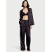 Піжама атласна Victoria's Secret Long PJ Set, Black Hearts
