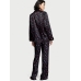 Піжама атласна Victoria's Secret Long PJ Set, Black Hearts