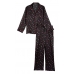 Піжама атласна Victoria's Secret Long PJ Set, Black Hearts