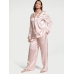 Піжама Сатинова в Смужку Victoria’s Secret Long Pajama Set, Pink Iconic Stripe