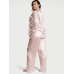 Піжама Сатинова в Смужку Victoria’s Secret Long Pajama Set, Pink Iconic Stripe