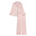 Піжама Сатинова в Смужку Victoria’s Secret Long Pajama Set, Pink Iconic Stripe