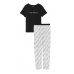Піжама Victoria’s Secret Flannel Tee-jama Set, Чорна, штани з надписами