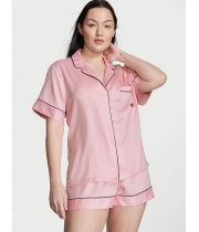 Сатинова Піжама Victoria’s Secret Satin Short Pajama Set, Рожева Leo