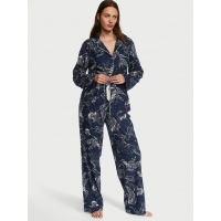 Піжама Victoria's Secret Flannel Long PJ Set, Синя з пегасами
