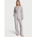 Піжама Victoria's Secret Flannel Long PJ Set, Рожево-блакитна смужка