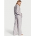 Піжама Victoria's Secret Flannel Long PJ Set, Рожево-блакитна смужка