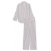 Піжама Victoria's Secret Flannel Long PJ Set, Рожево-блакитна смужка