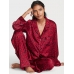 Піжама Сатин Victoria’s Secret Satin Long Pajama Set, Червона з леопардовим принтом