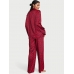 Піжама Сатин Victoria’s Secret Satin Long Pajama Set, Червона з леопардовим принтом