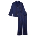 Піжама Сатин Victoria’s Secret Satin Long Pajama Set, Синя з леопардами