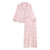 Піжама Сатин Victoria’s Secret Satin Long Pajama Set, Персикова з лого VS