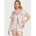 Сатинова Піжама Victoria’s Secret Satin Short Pajama Set, Рожева у смужку