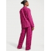 Піжама Victoria's Secret Flannel Long PJ Set, Ярко-рожева у клітинку