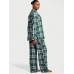 Піжама Victoria's Secret Flannel Long PJ Set, Зелена клітинка