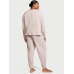 Піжама Victoria’s Secret Glow Waffle Henley And Jogger Set, Бежева