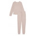 Піжама Victoria’s Secret Glow Waffle Henley And Jogger Set, Бежева