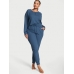 Піжама Victoria’s Secret Glow Waffle Henley And Jogger Set, Midnight Sea