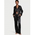 Піжама Люкс Сатин Victoria’s Secret Dew Drop Satin Long Pajama Set, чорна