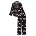 Піжама Victoria's Secret Flannel Long PJ Set, Чорна з лебедями