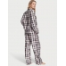 Піжама Victoria's Secret Flannel Long PJ Set, Біла у чорну клітинку, New