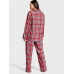 Піжама Victoria's Secret Flannel Long PJ Set, Червона клітинка, New
