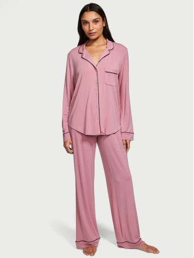 Піжама Victoria’s Secret Modal Long Pajama Set, Пудрова