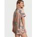 Сатинова Піжама Victoria’s Secret Satin Short Pajama Set, Беж з гепардовим принтом
