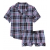 Піжама Victoria’s Secret Flannel Short Pajama Set, Pink Blue/Black Plaid