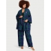 Піжама Victoria's Secret Flannel 3-Piece Set, Синьо-зелена клітинка