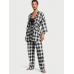 Піжама Victoria's Secret Flannel 3-Piece Set, Чорно-біла клітинка
