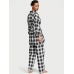 Піжама Victoria's Secret Flannel 3-Piece Set, Чорно-біла клітинка