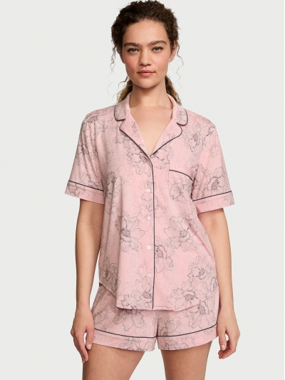 Піжама Victoria’s Secret Modal Short Pajama Set, Рожева з квітами