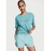 Піжама Victoria's Secret Cotton Short Tee-Jama Set, Бірюзова