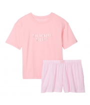 Піжама Victoria's Secret Cotton Short Tee-Jama Set, Рожева смужка